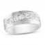 Men's Diamond Wedding Band 1 ct tw Round-cut 10K White Gold