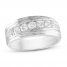 Men's Diamond Wedding Band 1 ct tw Round-cut 10K White Gold