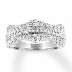 Leo Diamond Anniversary Band 1-1/2 ct tw Round 14K White Gold