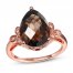 Le Vian Chocolate Quartz Ring 1/20 ct tw Diamonds 14K Strawberry Gold