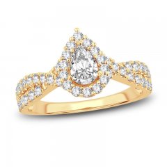 Diamond Engagement Ring 1 ct tw Pear/Round-Cut 14K Yellow Gold