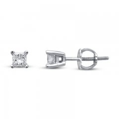 Certified Princess-cut Diamond Earrings 1/3 ct tw 14K Gold