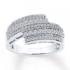 Diamond Ring 3/4 ct tw Round-cut 10K White Gold