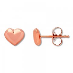 Children's Heart Earrings 14K Rose Gold