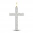 Men's Diamond Cross Pendant 1/13 ct tw Round-cut 10K Yellow Gold