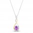 Amethyst Necklace 1/20 ct tw Diamonds Sterling Silver/10K Gold