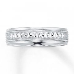 Wedding Band 14K White Gold 6mm