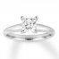 Colorless Diamond Solitaire 1 ct Princess-cut 14K White Gold