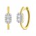 Forever Connected Diamond Hoop Earrings 3/8 ct tw Princess/Round 10K Yellow Gold