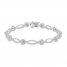 Sparks of Love Diamond Line Bracelet 1-1/3 ct tw Round/Baguette 10K White Gold