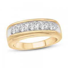 Men's Diamond Wedding Band 2 ct tw Round-cut 10K Yellow Gold