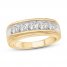 Men's Diamond Wedding Band 2 ct tw Round-cut 10K Yellow Gold