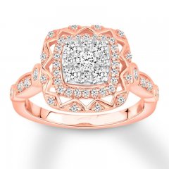 Diamond Engagement Ring 5/8 ct tw Round-cut 14K Rose Gold