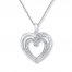 Heart Necklace Diamond Accents Sterling Silver