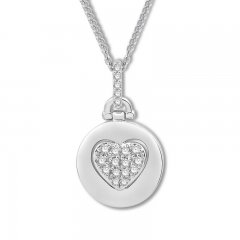 Signature Heart Diamond Necklace 1/6 ct tw Sterling Silver