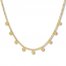 Dangling Disc Choker Necklace 14K Yellow Gold 12" to 17" Adj.