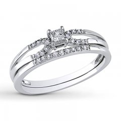 Diamond Bridal Set 1/5 Carat tw 10K White Gold