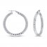 Diamond-cut Hoop Earrings Sterling Silver