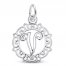 Letter V Charm Sterling Silver