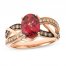 Le Vian Garnet Ring 1/3 ct tw Diamonds 14K Strawberry Gold