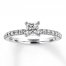 Diamond Engagement Ring 5/8 ct tw Princess/Round 14K White Gold