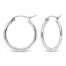 Hoop Earrings 14K White Gold 20mm