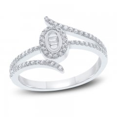 Diamond Oval Ring 1/3 ct tw 10K White Gold