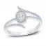 Diamond Oval Ring 1/3 ct tw 10K White Gold