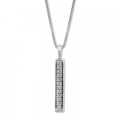 "Strength" Diamond Bar Necklace 1/10 ct tw Sterling Silver