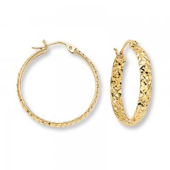 Hoop Earrings 14K Yellow Gold 25mm