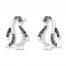 Penguin Earrings 1/8 ct tw Diamonds Sterling Silver