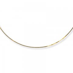 Box Chain Necklace 14K Yellow Gold 24" Length