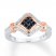 Black Diamond Ring 3/8 ct tw Round-cut 10K Two-Tone Gold