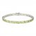 Peridot & White Lab-Created Sapphire Bracelet Sterling Silver 7.25"