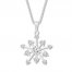 Snowflake Necklace Lab-Created White Sapphires Sterling Silver