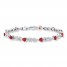 Lab-Created Ruby Bracelet with Diamonds in Sterling Silver