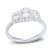 Three-Stone Diamond Engagement Ring 1 ct tw Oval/Round 18K White Gold