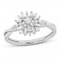 Sparks of Love Diamond Ring 1/4 ct tw Round/Baguette 10K White Gold