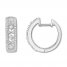 Diamond Hoop Earrings 1/2 ct tw Round-cut Sterling Silver