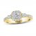 THE LEO Diamond Engagement Ring 3/4 ct tw Princess/Round 14K Yellow Gold