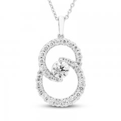 Encircled by Love Diamond Necklace 1 ct tw Round-cut 14K White Gold 18"