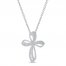 Diamond Cross Necklace 1 ct tw 10K White Gold 18"