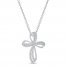 Diamond Cross Necklace 1 ct tw 10K White Gold 18"