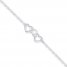 Heart Motif Anklet Sterling Silver 9" Length