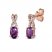 Amethyst & Diamond Earrings 1/15 ct tw 10K Rose Gold