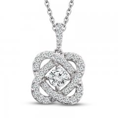 Center of Me Diamond Necklace 1 ct tw 14K White Gold 18"