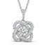 Center of Me Diamond Necklace 1 ct tw 14K White Gold 18"