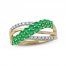 Emerald Ring 1/6 ct tw Diamonds 10K Yellow Gold