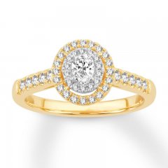 Oval Diamond Engagement Ring 1/2 ct tw 14K Yellow Gold