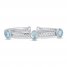 Blue Topaz Braided Cuff Bracelet Sterling Silver